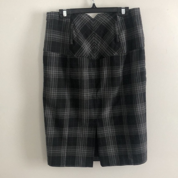 Vintage Midi Plaid Pencil Skirt Wide Waist Size 7 - Picture 3 of 6